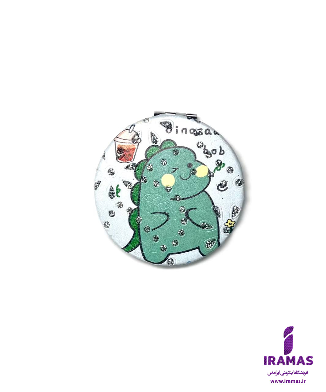 آینه جیبی فانتزی نگین دار طرح دایناسور - ایراماس 