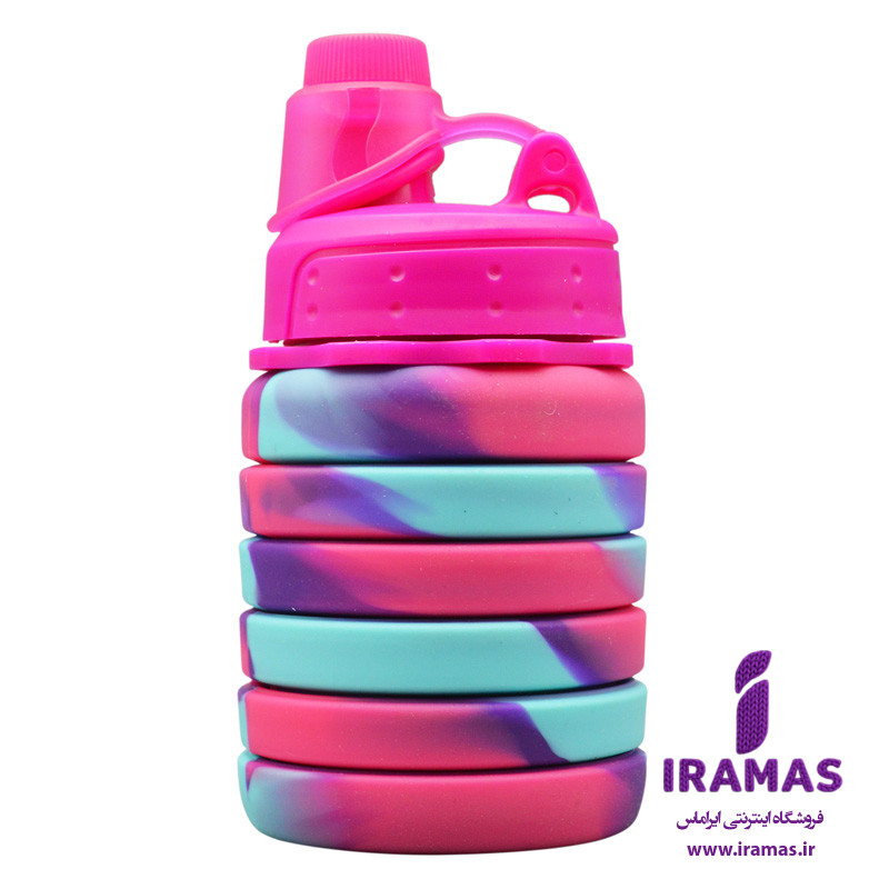 قمقمه سیلیکونی تاشو 0.5 لیتری رنگ سرخابی - ایراماس 