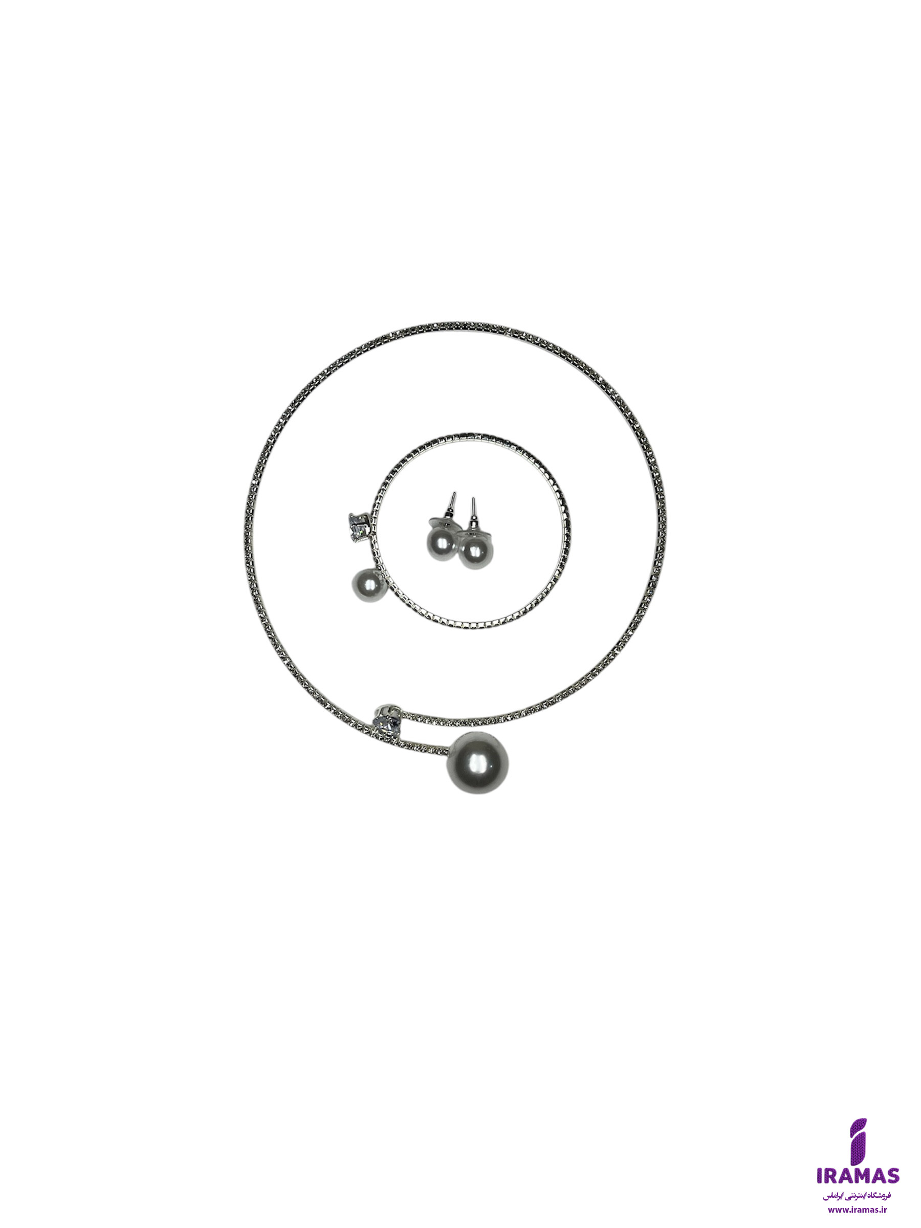 ست تنیسی گردنبند، دستبند و گوشواره مرواریدی - ایراماس 