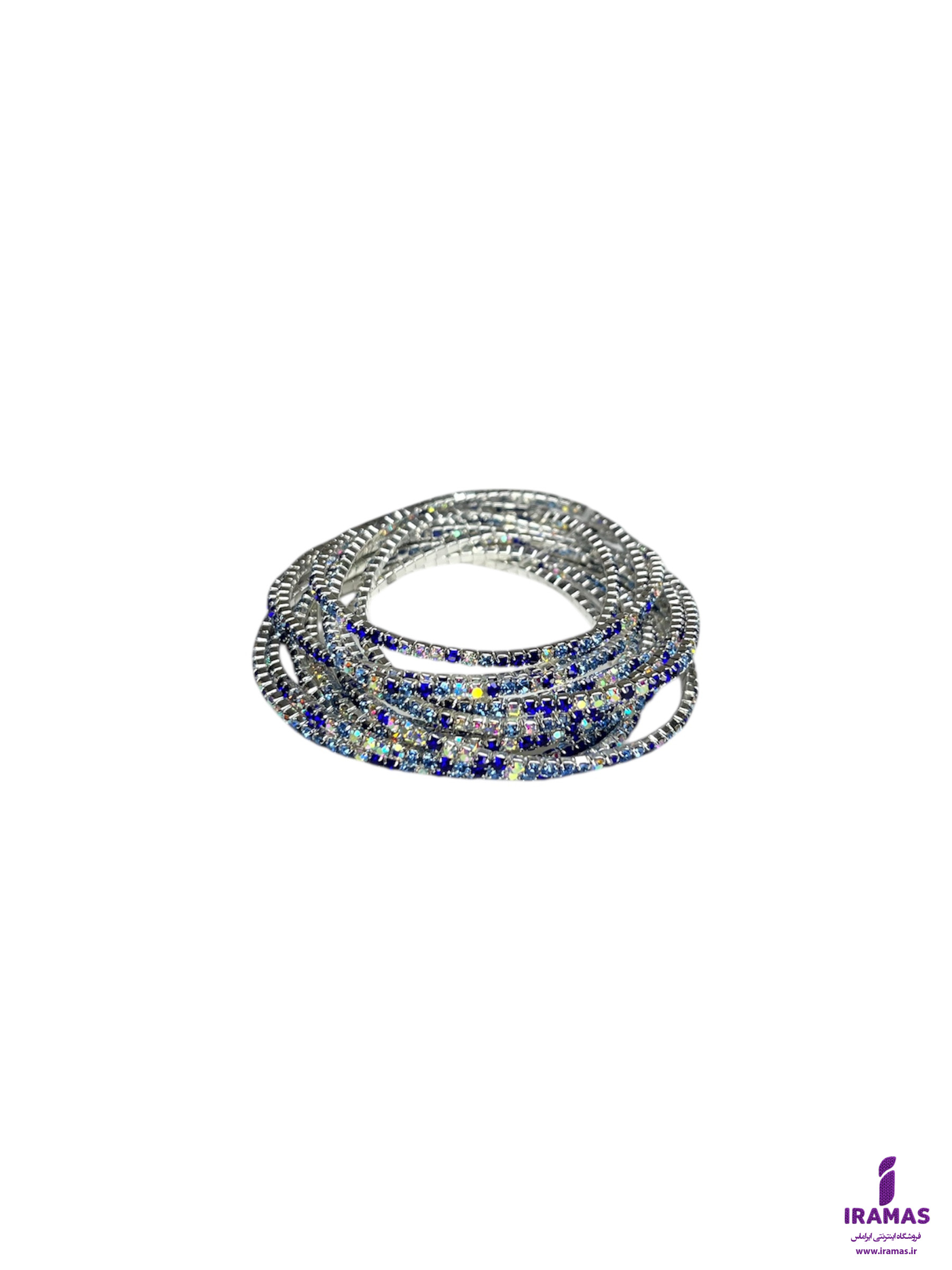 دستبند تنیسی کشی نگین دار آبی - ایراماس