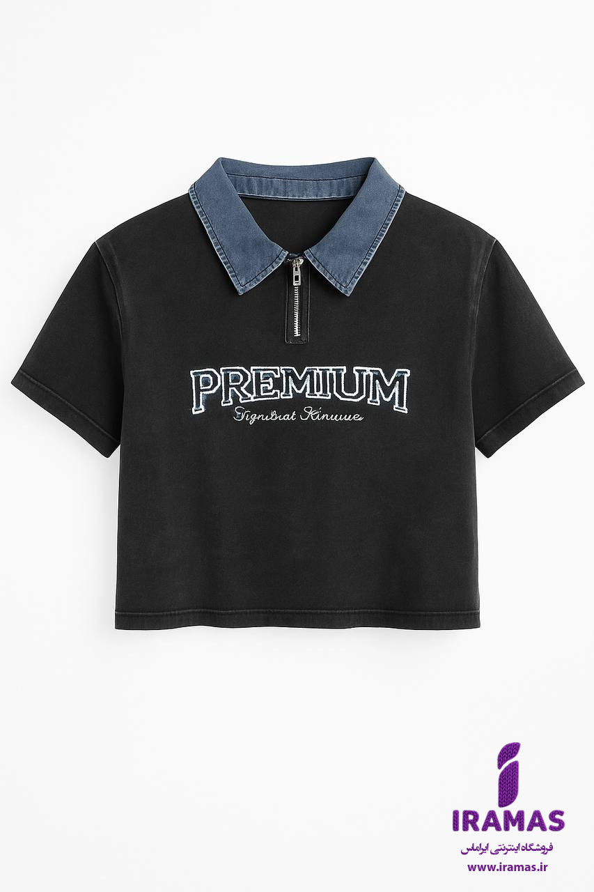 تیشرت بچگانه دخترانه اسپرت یقه دار - ایراماس 