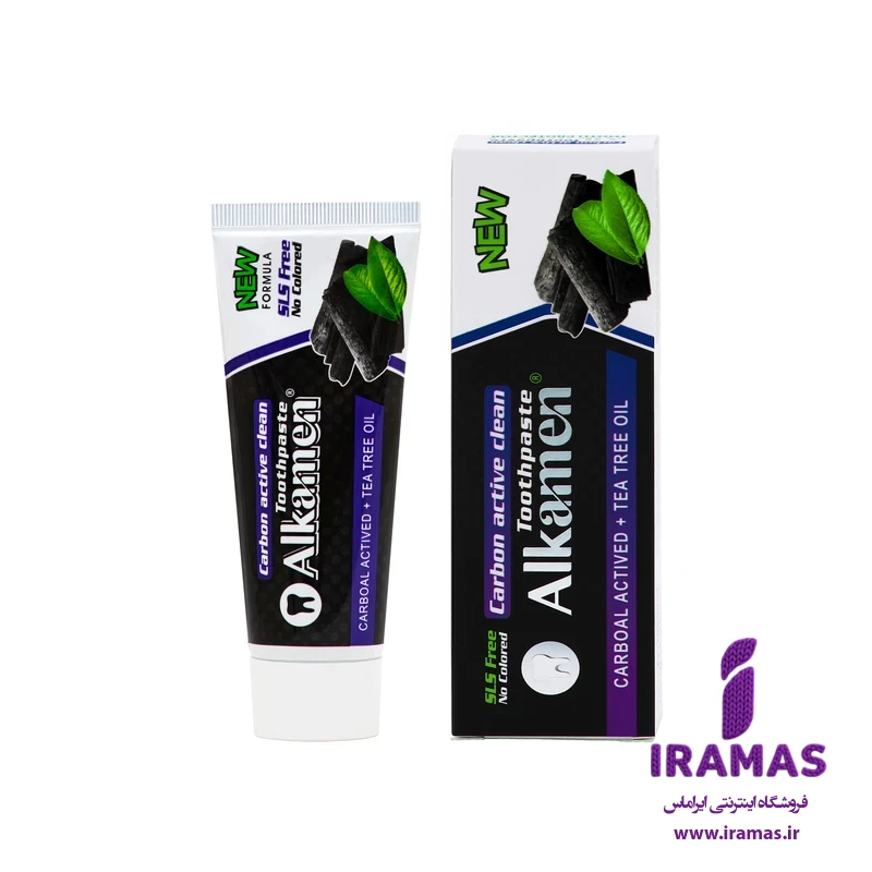 خمیر دندان سفید کننده حاوی کربن فعال و روغن درخت چای آلکامن - ایراماس 