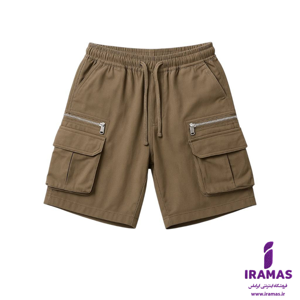 شلوارک بچگانه کارگو زیپ دار - ایراماس 
