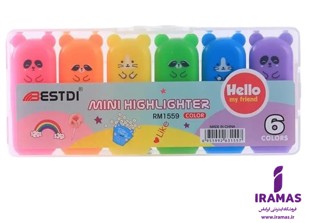 هایلایتر خرسی 6تایی - ایراماس 