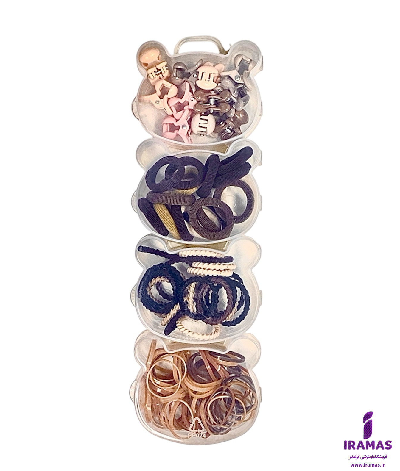 پک قوطی مینی کلیپس و مینی کش مو خرسی - ایراماس 