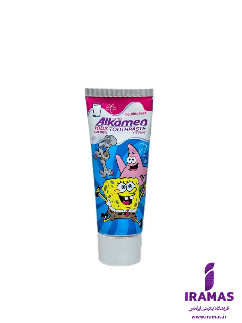 خمیر دندان آلکامن مناسب کودکان 1 تا 6 سال طرح باب اسفنجی - ایراماس 