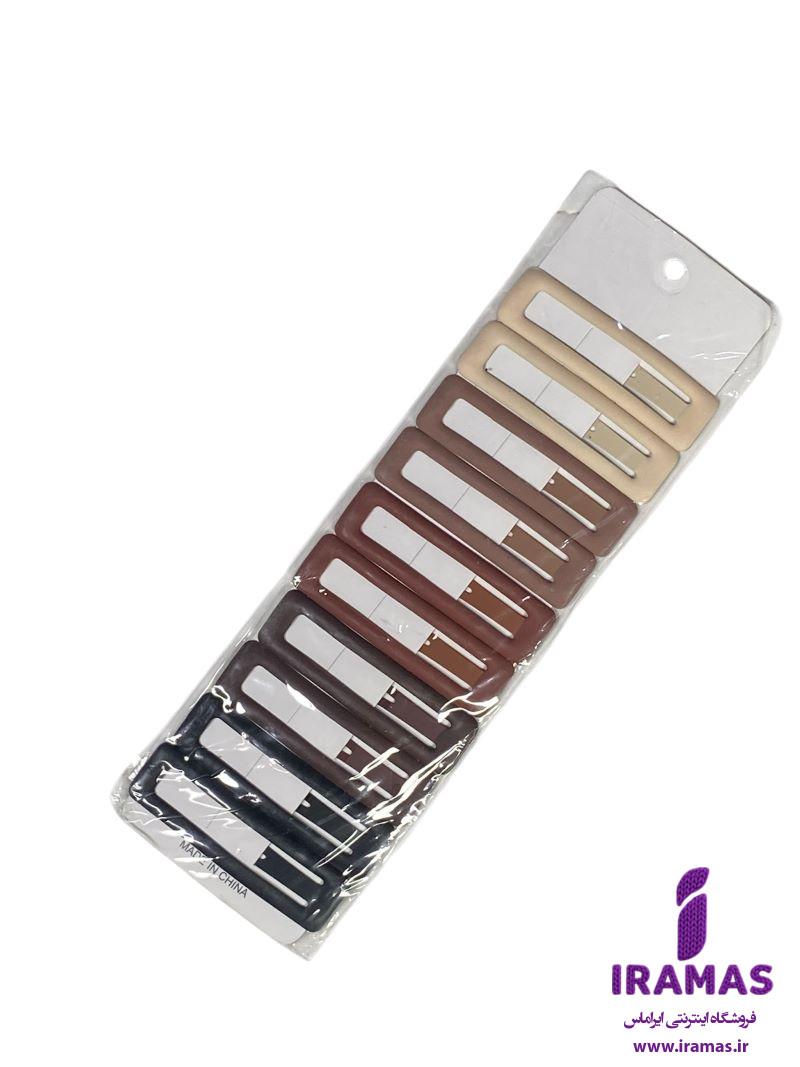 پک گیره زنانه تق تقی سایز بزرگ مات تناژ قهوه ای 10 عددی - ایراماس 