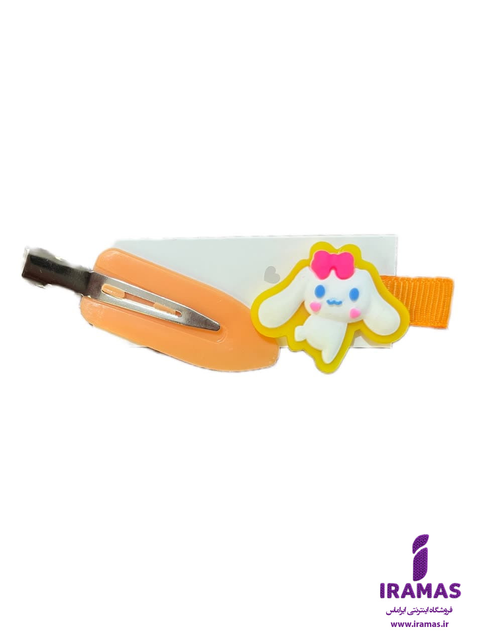 پک گیره مو 2 عددی عروسکی سفید و نارنجی - ایراماس 