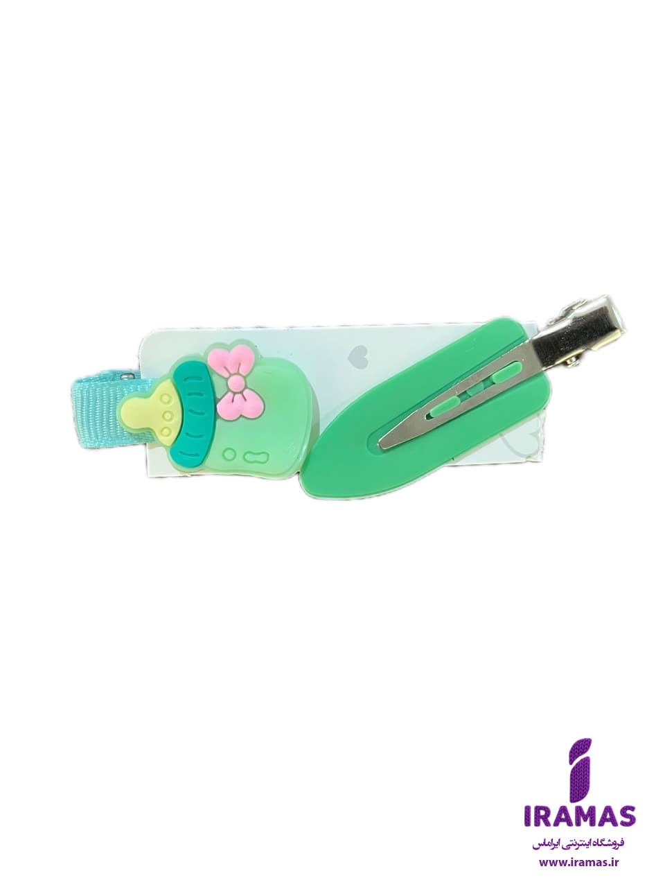 پک گیره مو 2 عددی عروسکی طرح بستنی سبز - ایراماس 