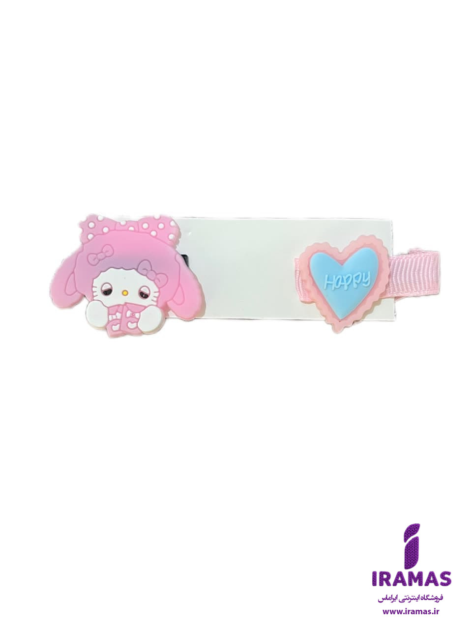 پک گیره مو 2 عددی عروسکی طرح قلب و خرگوش صورتی - ایراماس 