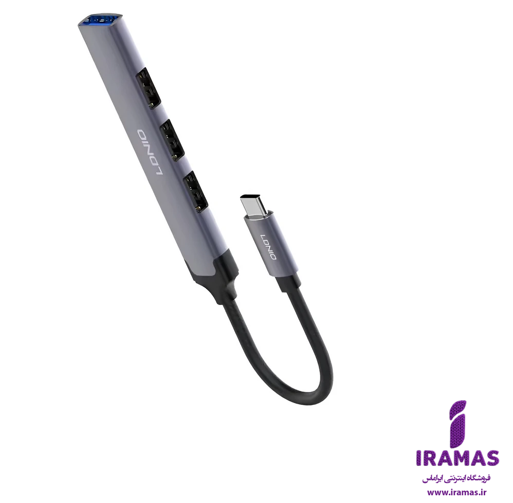 هاب فلزی 4 پورت 03 type c - ایراماس 