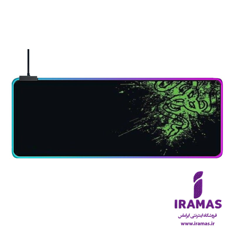 پد موس اپتیکال گیمی سایز 30 در 70 سنگین طرح ریزر RGB - ایراماس 