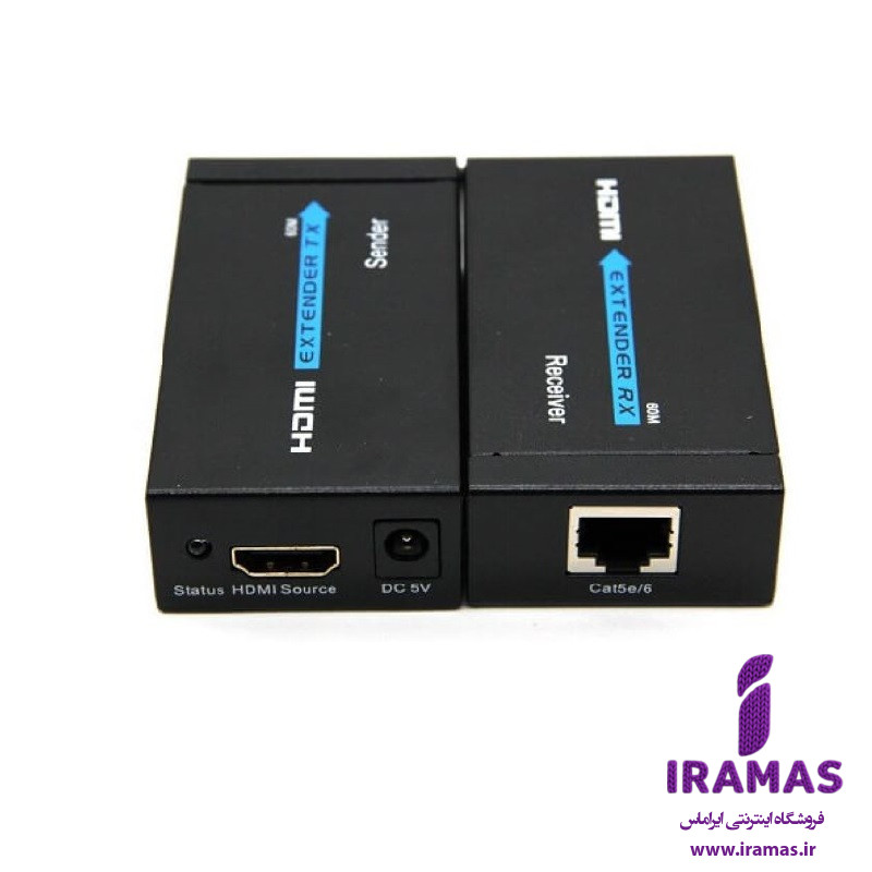 دستگاه افزایش طول 60 متری HDMI تحت شبکه با اداپتور پرومکس - ایراماس 