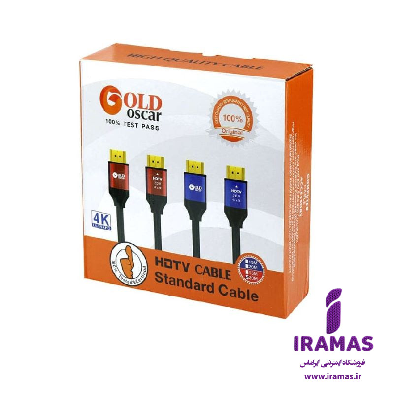 کابل 20 متری 4K HDMI ورژن 2 سر فلزی گلد اسکار - ایراماس