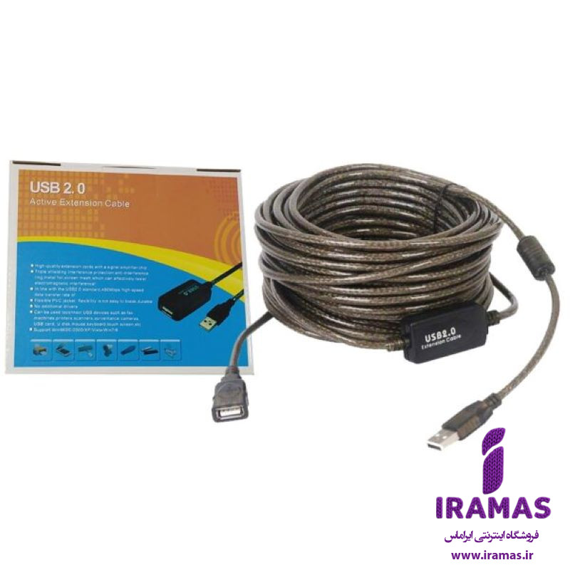 کابل افزایش طول 15 متری USB برد دار - ایراماس