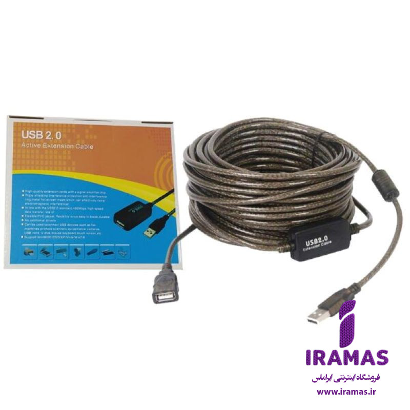 کابل افزایش طول 20 متری USB برد دار - ایراماس