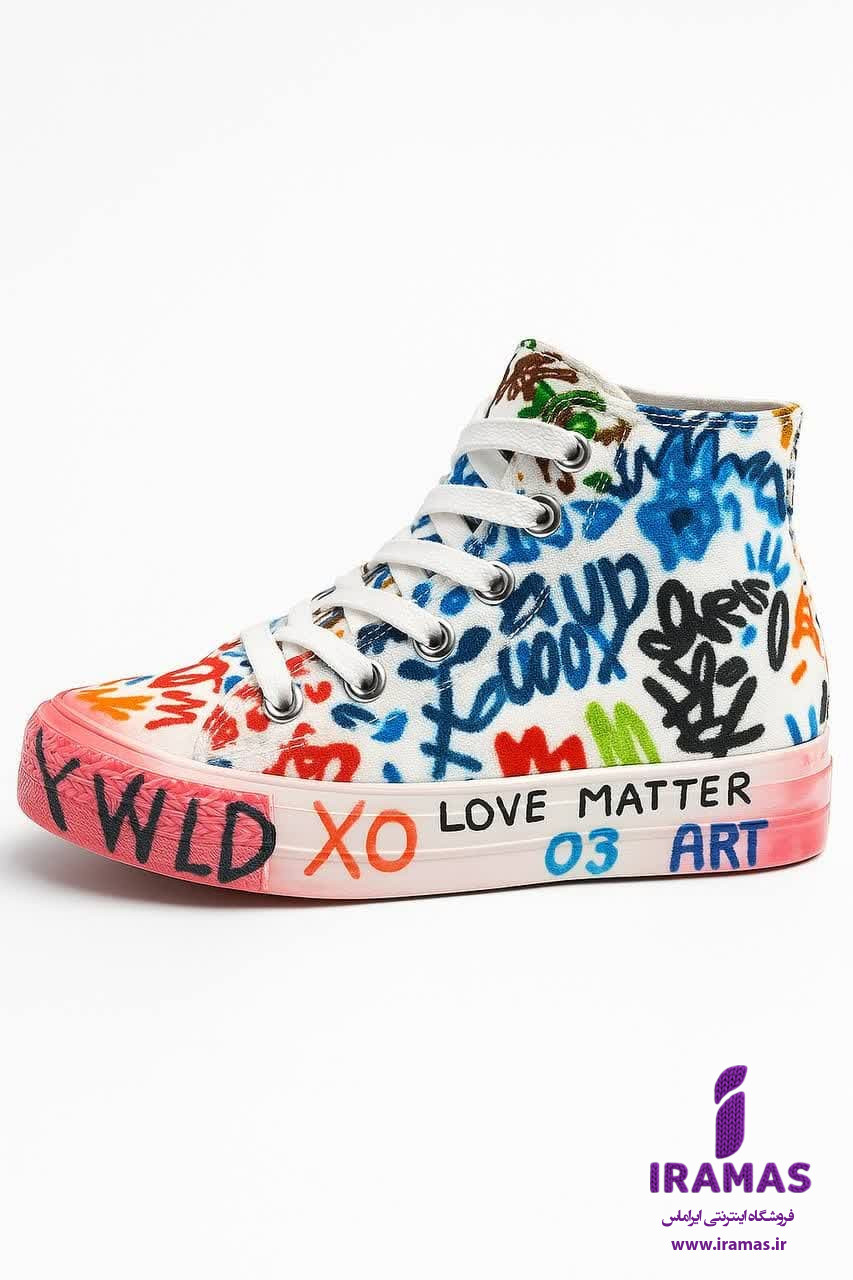 کتونی آل استار بچگانه سایز 30 تا 36 طرح نوشته رنگی رنگی - ایراماس 