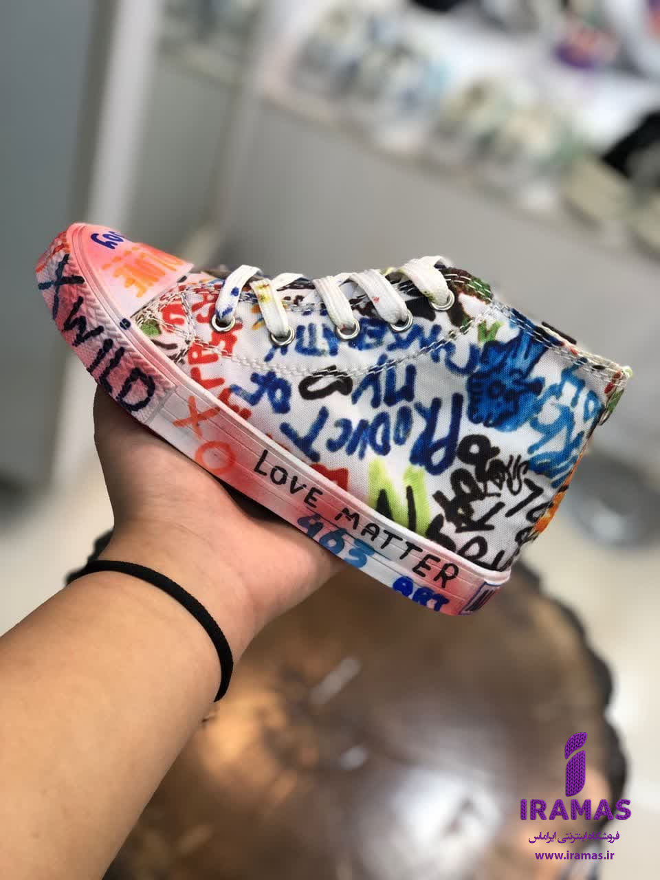 کتونی آل استار بچگانه سایز 30 تا 36 طرح نوشته رنگی رنگی - ایراماس