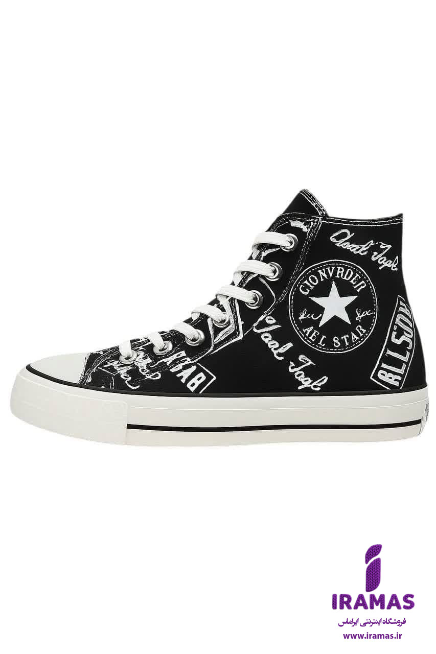 کتونی آل استار بچگانه سایز 30 تا 36 طرح دار مشکی - ایراماس 