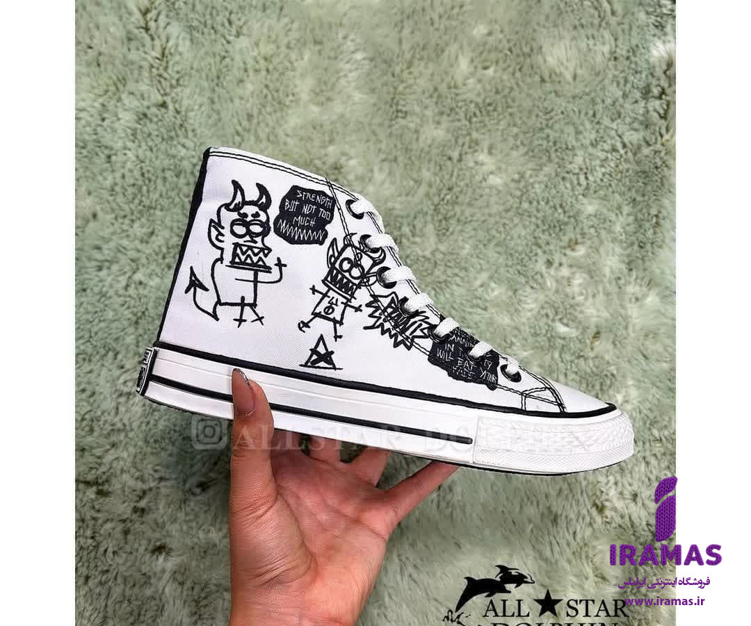 کتونی آل استار بچگانه سایز 30 تا 36 سفید طرح دار - ایراماس