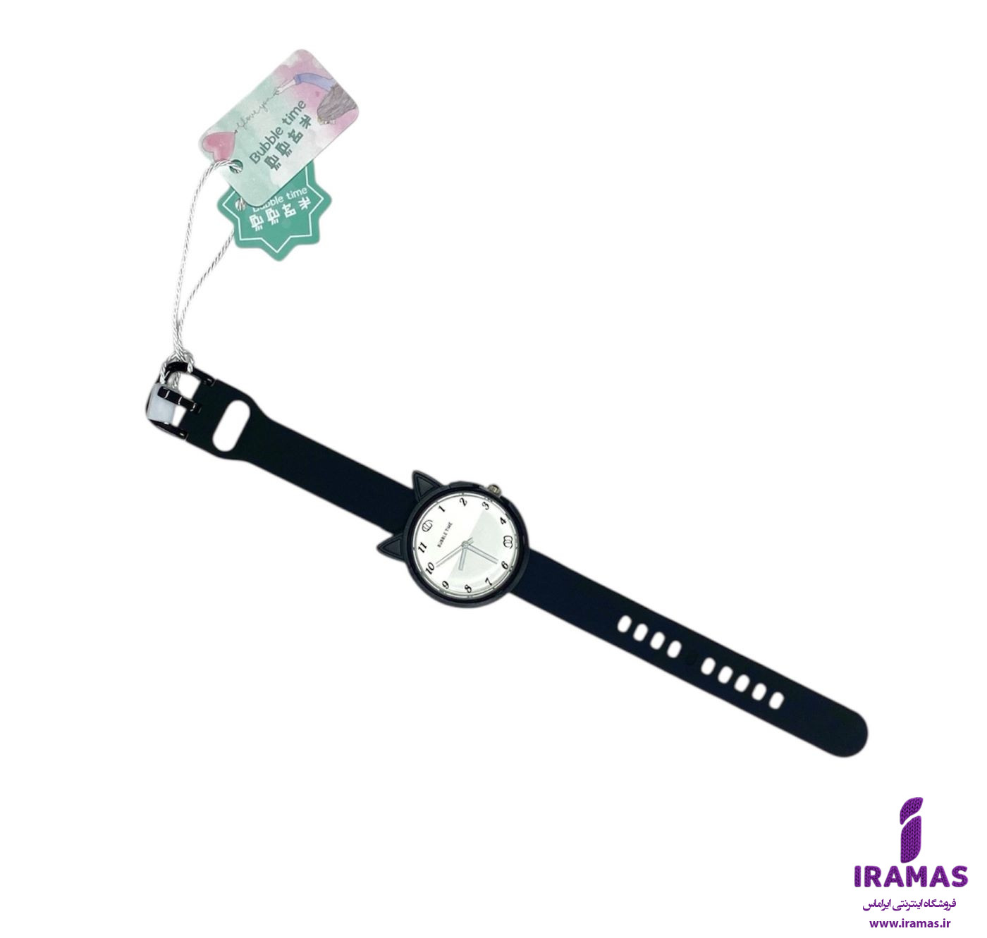 ساعت مچی فانتزی بند سیلیکونی رنگ مشکی - ایراماس 