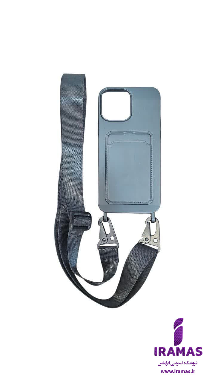 قاب آیفون 13 پرومکس مدل بند دار جاکارتی رنگ آبی مه آلود - ایراماس 