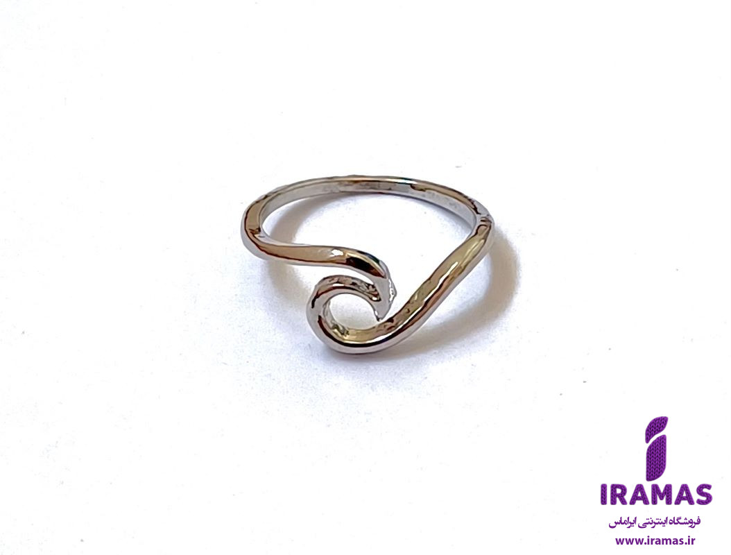 انگشتر موج رنگ نقره ای - ایراماس 
