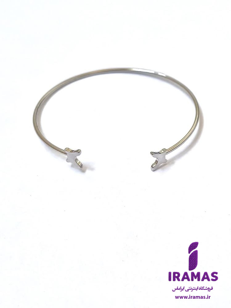 دستبند بنگل پروانه ای نقره ای - ایراماس 