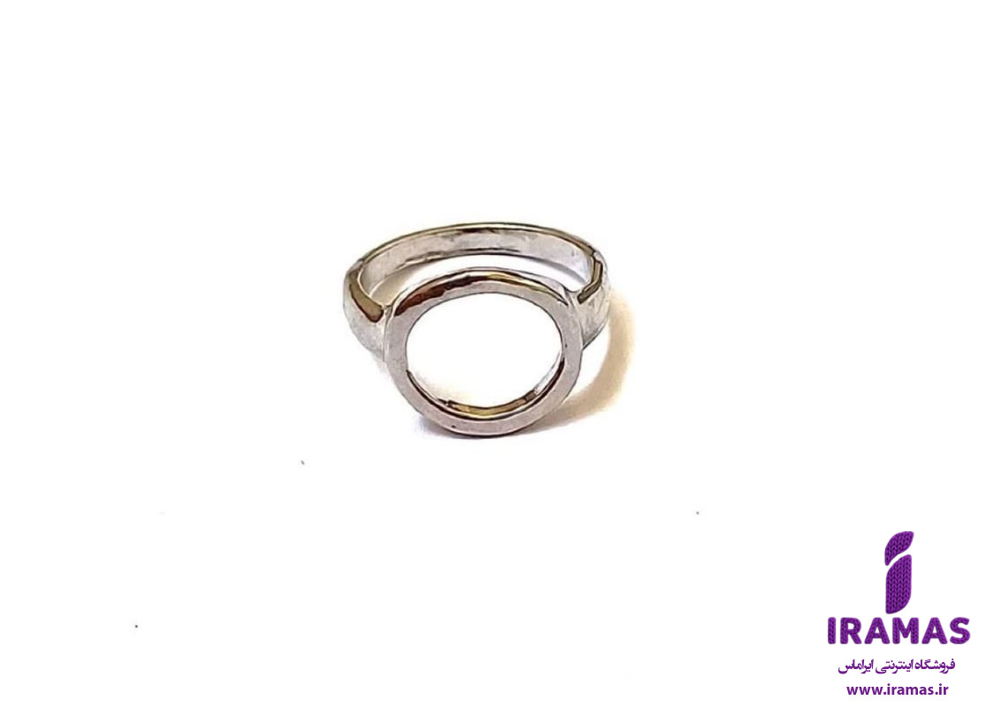 انگشتر دایره رنگ نقره ای - ایراماس 