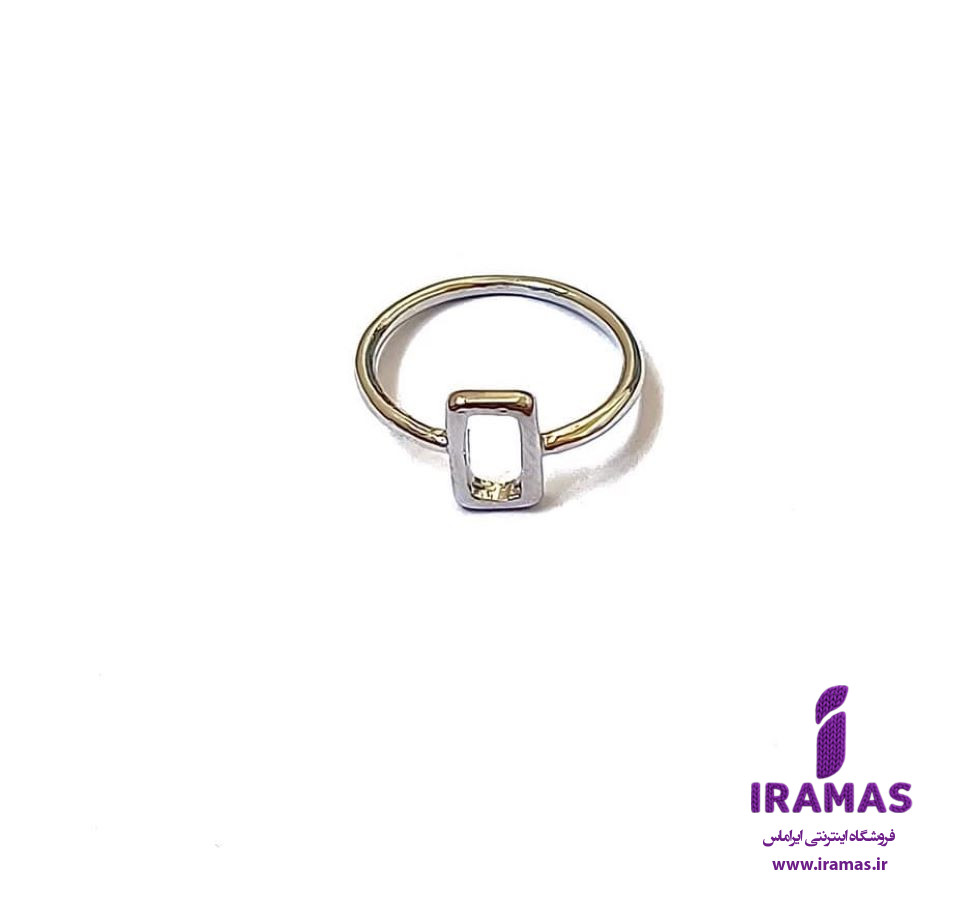 انگشتر مستطیل رنگ نقره ای - ایراماس 