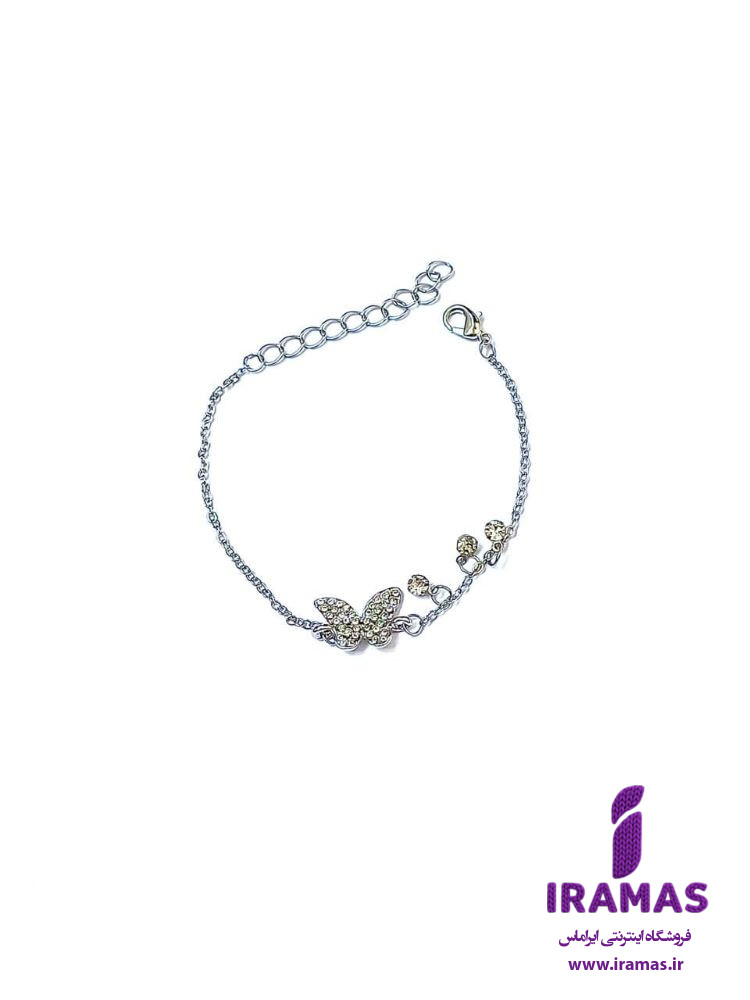 دستبند نقره ای طرح پروانه - ایراماس 