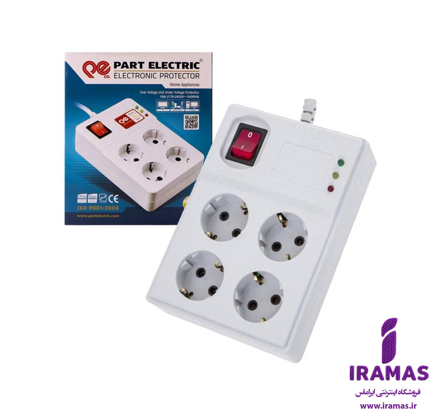محافظ برق ۴ خانه ارت دار پارت الکتریک کابل 1.8 متری - ایراماس 
