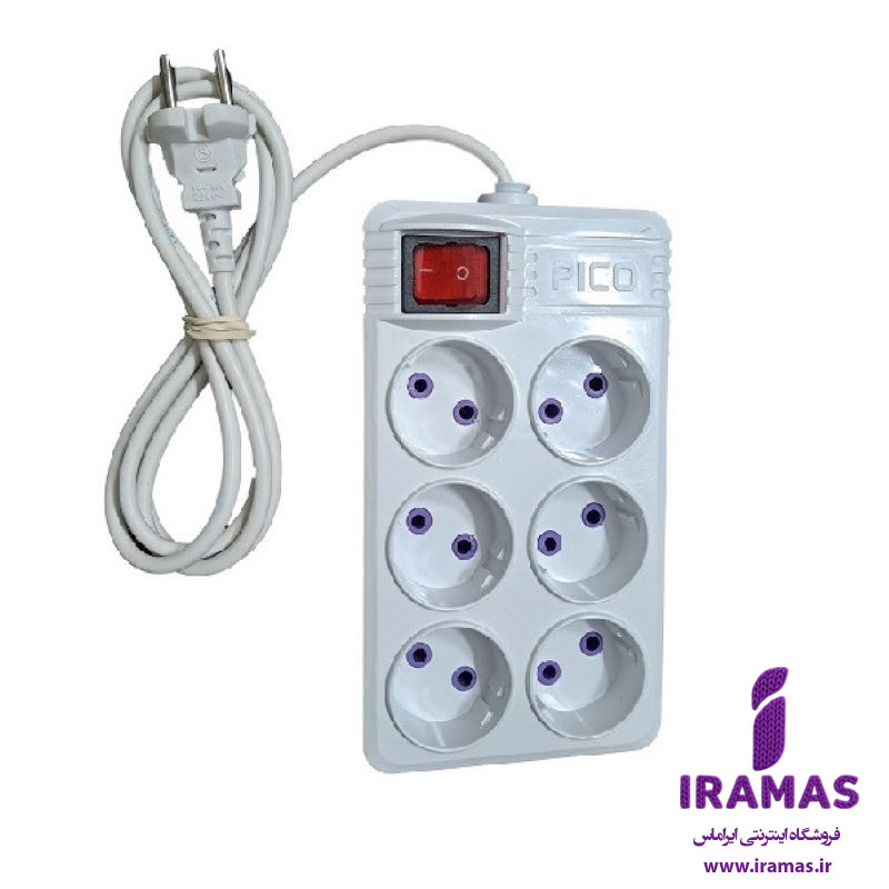 چندراهی برق پیکو مدل 6 خانه سیم بلند - ایراماس 