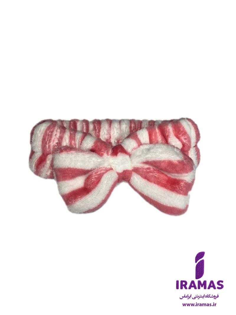 هدبند پولیشی پاپیونی راه راه رنگ قرمز - ایراماس 