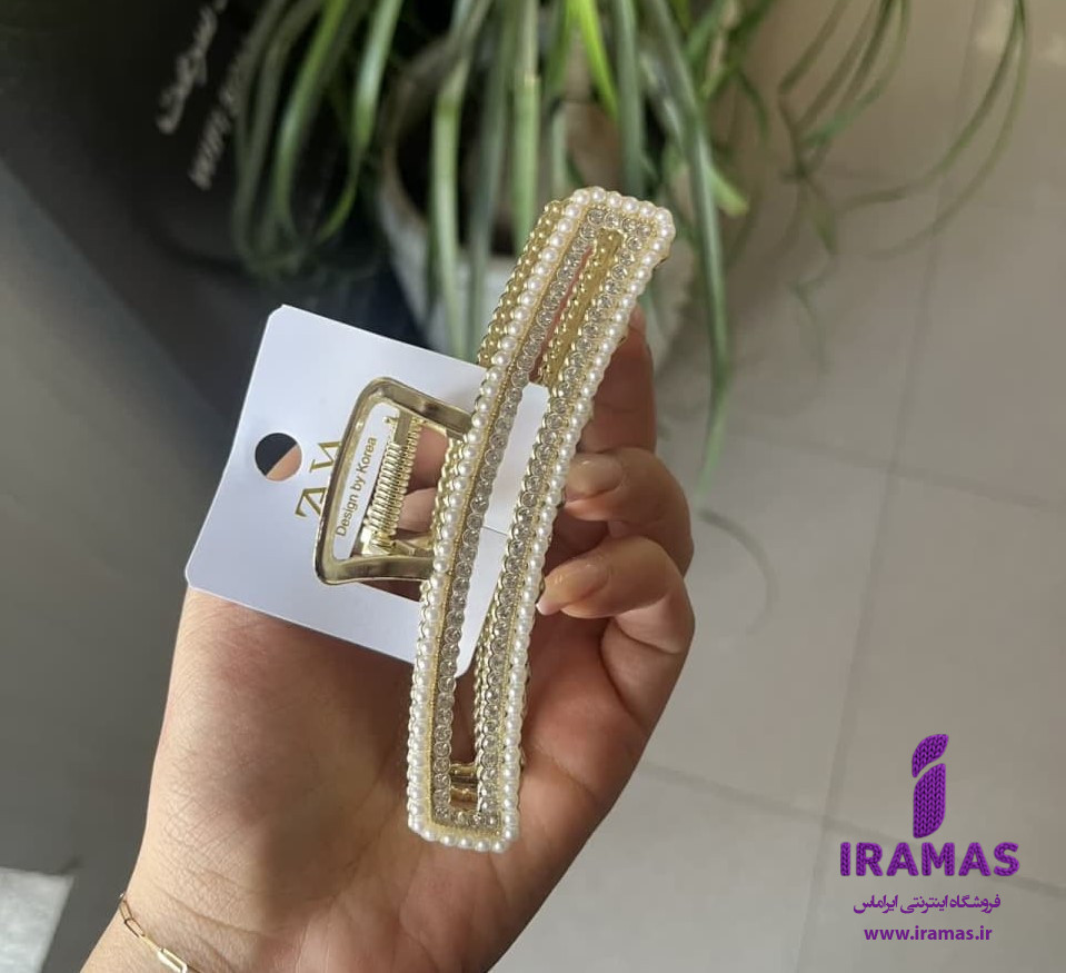 کلیپس مو فلزی زنانه طلایی - ایراماس