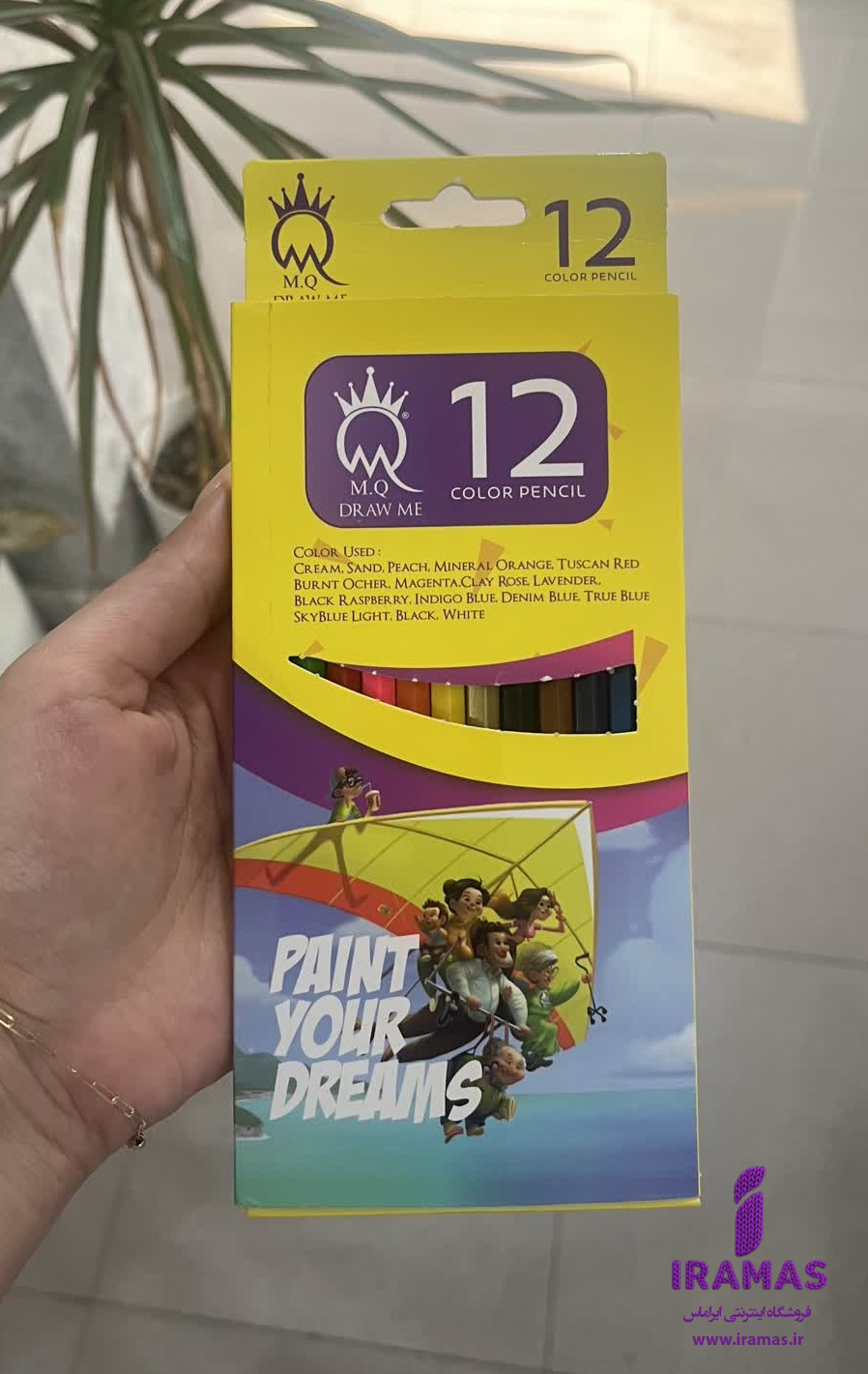 مداد رنگی 12 رنگ ام کیو مدل M.Q.12 - ایراماس