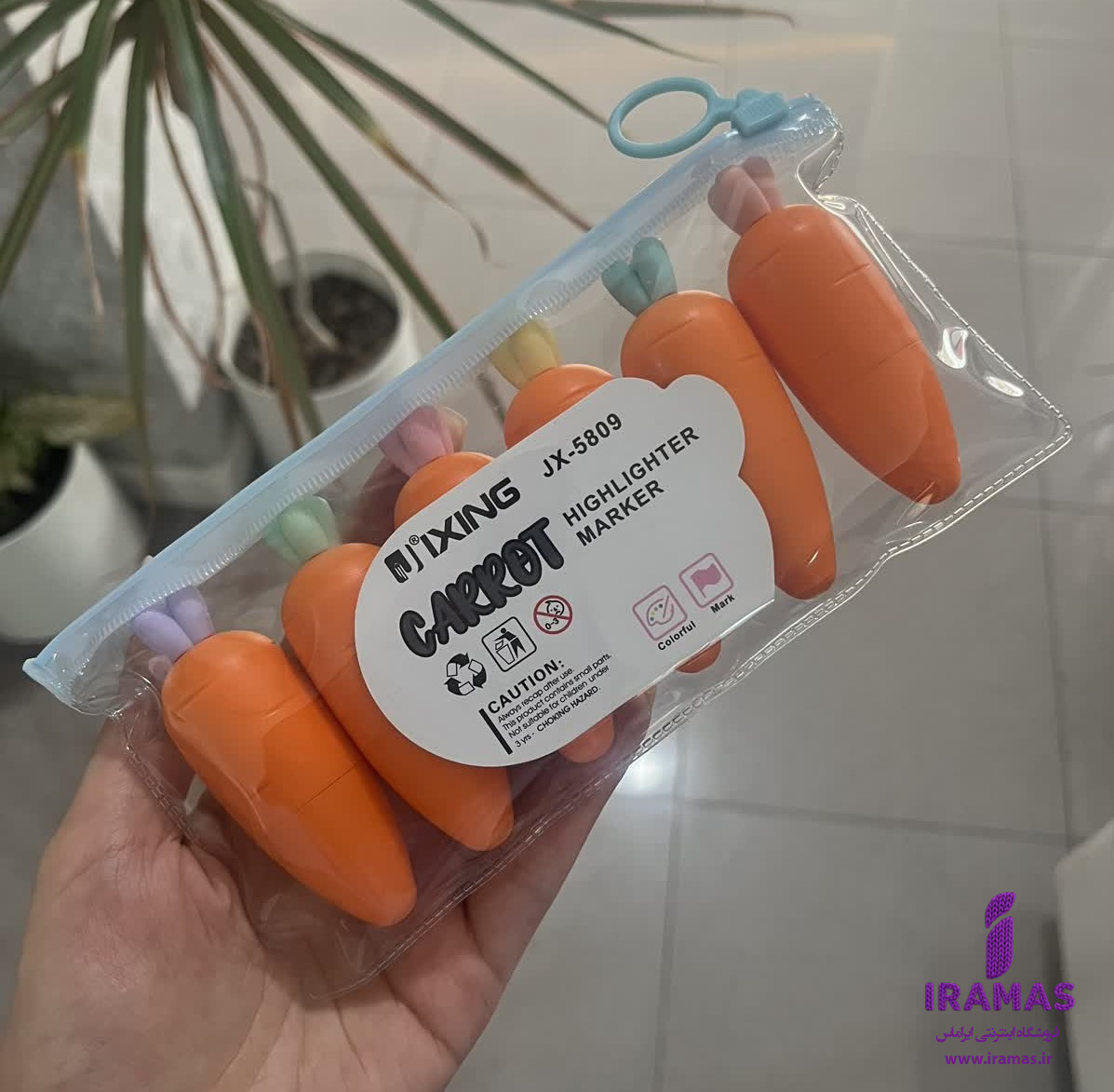 ماژیک هایلایتر فانتزی طرح هویج نارنجی 6 رنگ - ایراماس