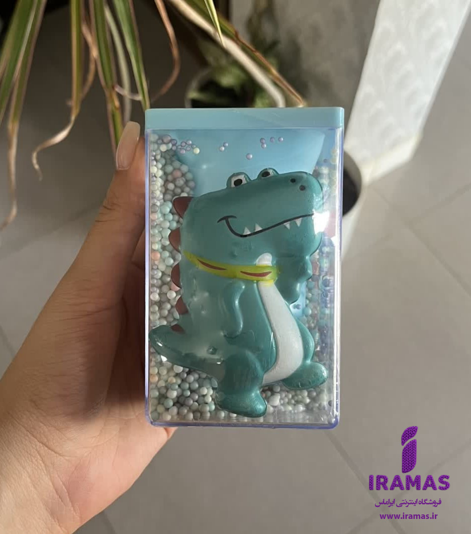 جا قلمی رومیزی دونه برفی اسکوئیشی طرح دایناسور برند یونیک - ایراماس