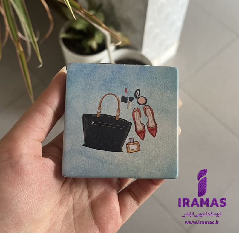 آینه جیبی طرح فانتزی مربعی - ایراماس