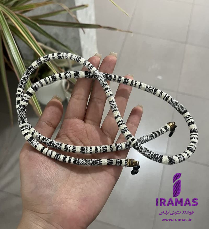 بند عینک سنتی راه راه مشکی سفید - ایراماس