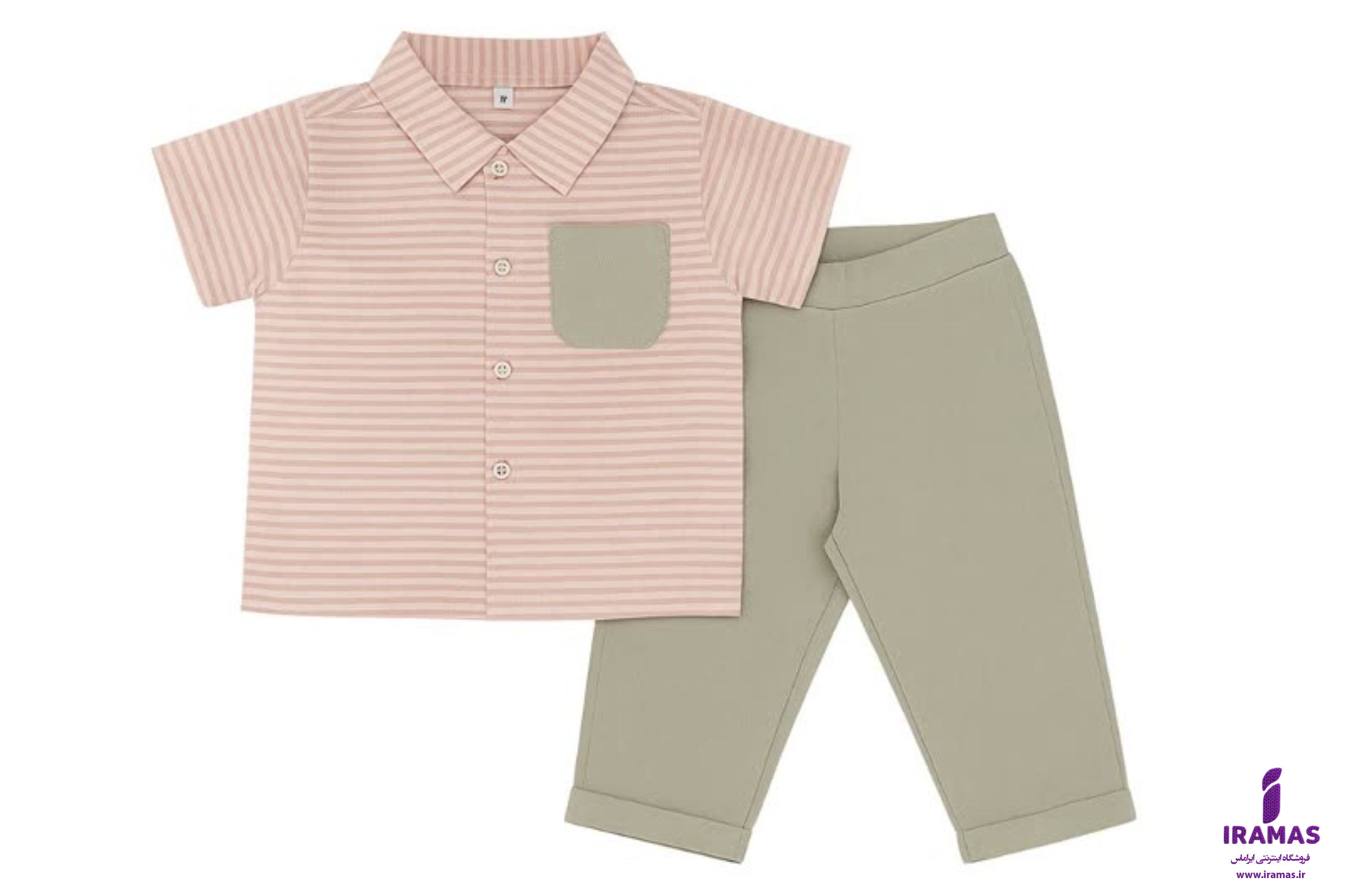 ست تیشرت و شلوار بچگانه طوسی و صورتی - ایراماس 