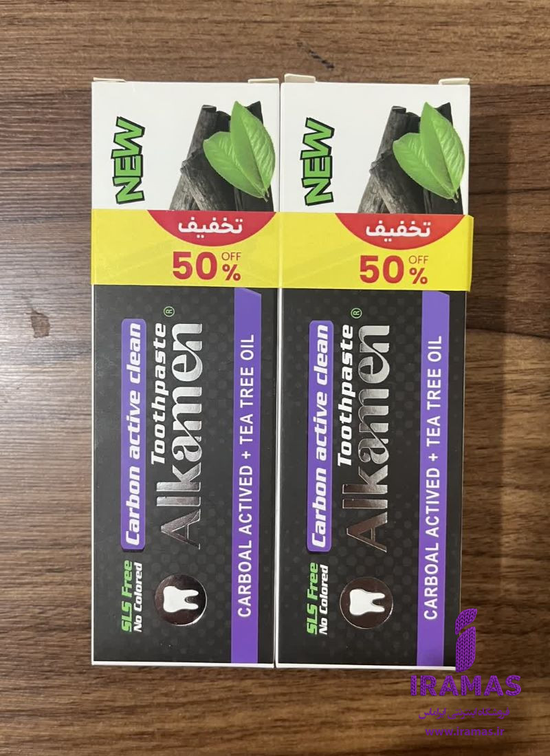 پک خمیر دندان سفید کننده آلکامن حاوی کربن فعال و روغن درخت چای - ایراماس