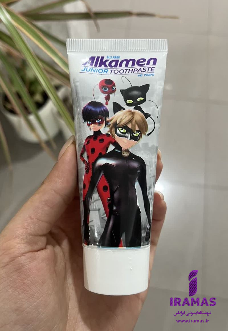 خمیر دندان آلکامن مناسب کودکان بالای 6 سال طرح دختر کفشدوزکی و پسر گربه ای - ایراماس