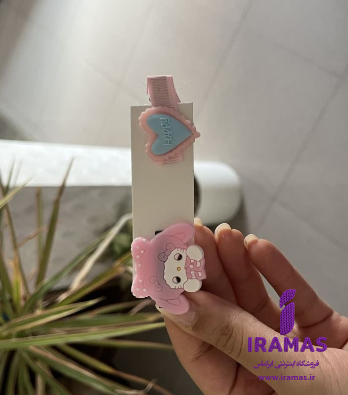 پک گیره مو 2 عددی عروسکی طرح قلب و خرگوش صورتی - ایراماس