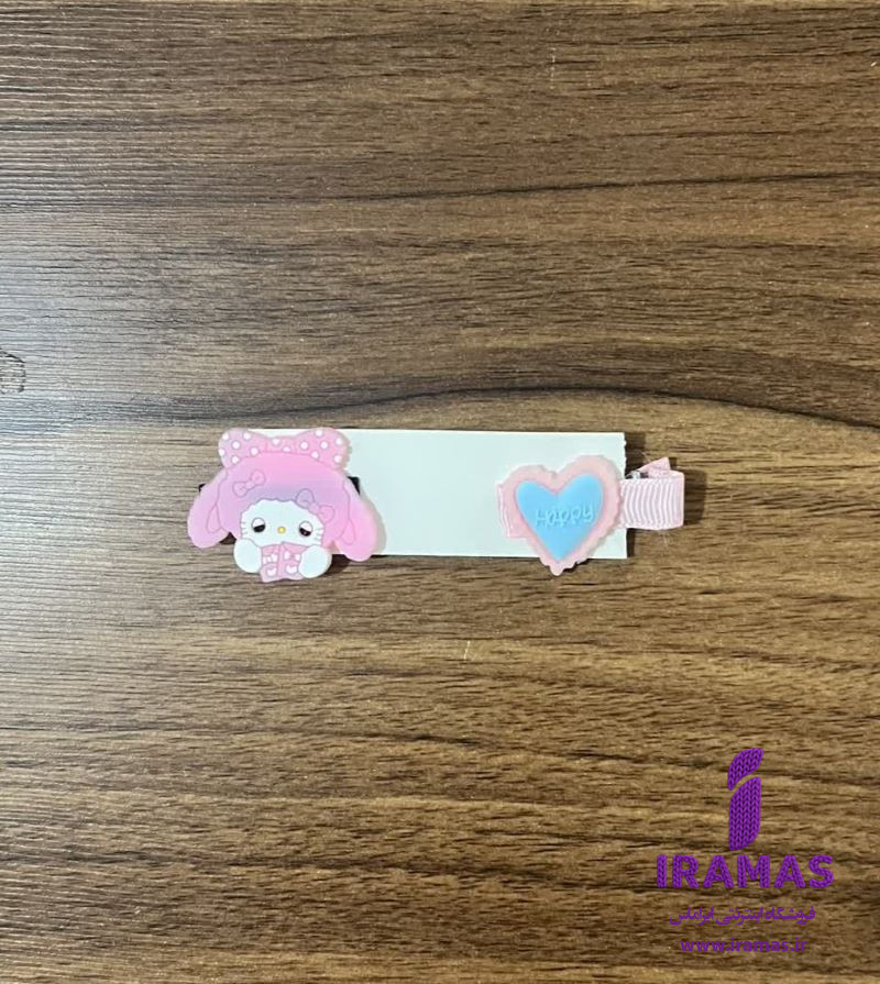 پک گیره مو 2 عددی عروسکی طرح قلب و خرگوش صورتی - ایراماس