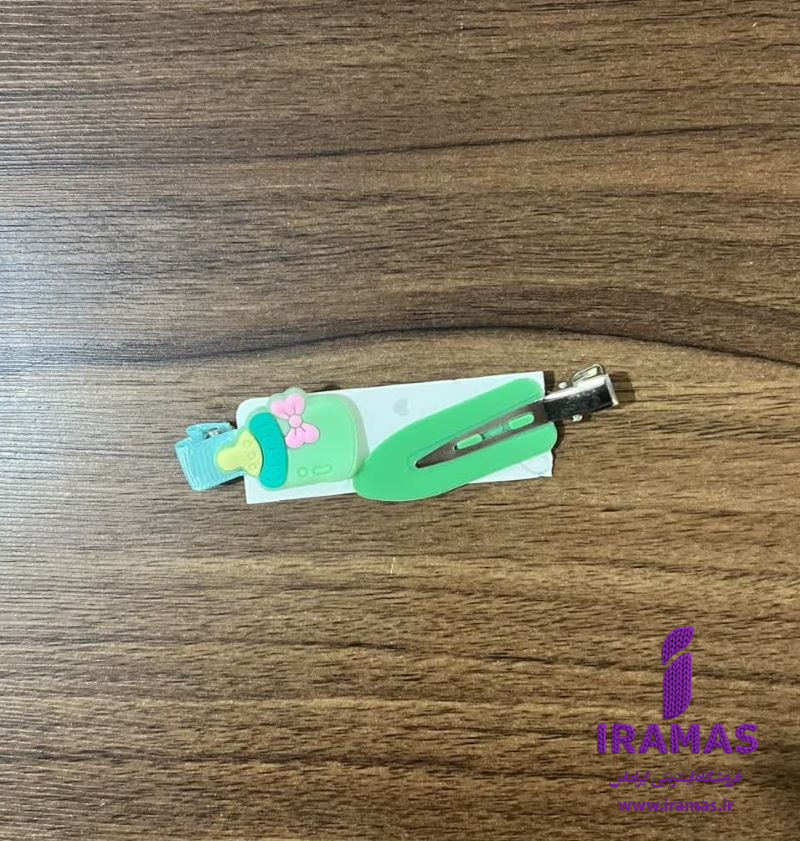 پک گیره مو 2 عددی عروسکی طرح بستنی سبز - ایراماس