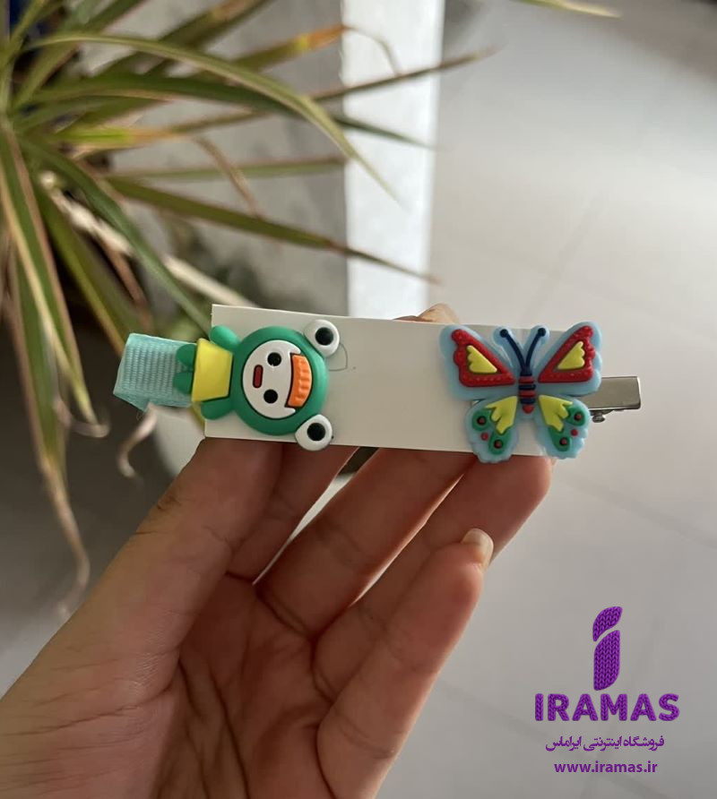 پک گیره مو 2 عددی عروسکی طرح پروانه سبز - ایراماس