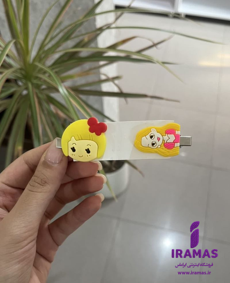 پک گیره مو 2 عددی عروسکی زرد و نارنجی - ایراماس