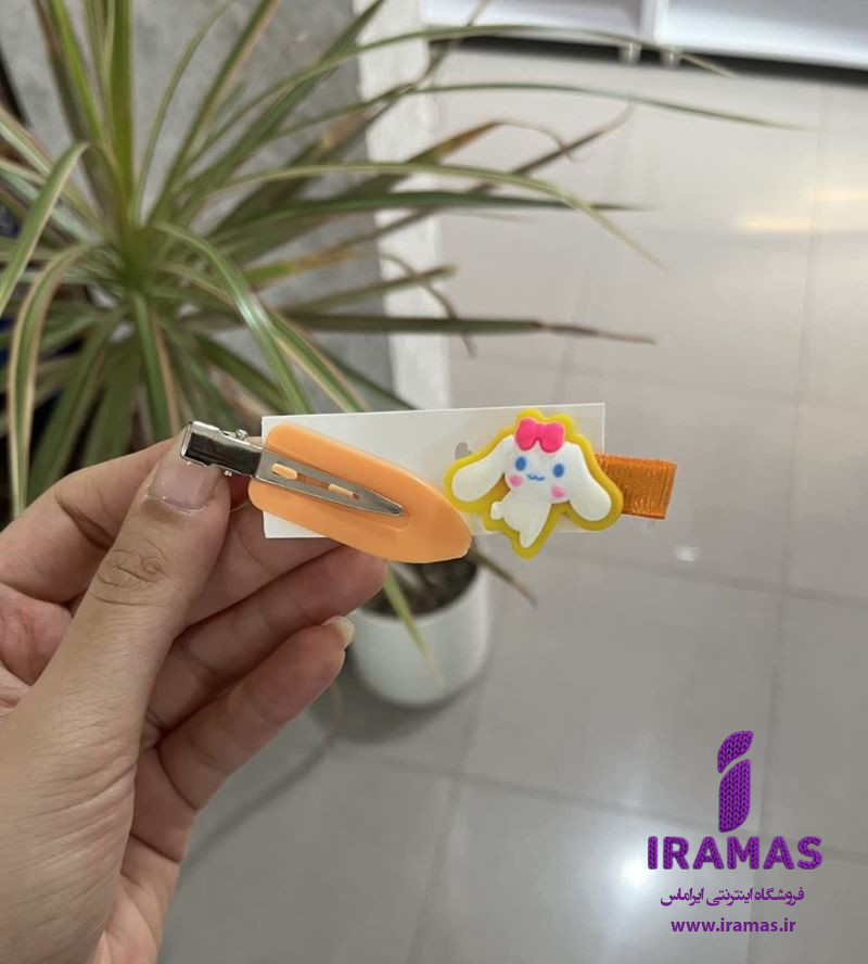 پک گیره مو 2 عددی عروسکی سفید و نارنجی - ایراماس