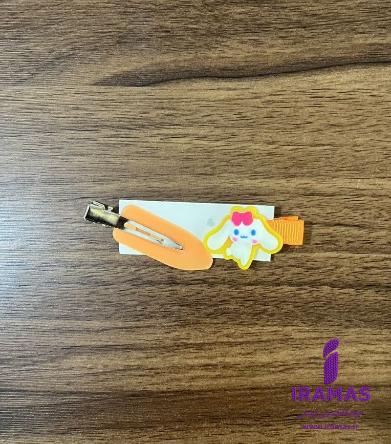 پک گیره مو 2 عددی عروسکی سفید و نارنجی - ایراماس